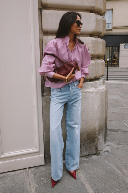 Bluse Lina in Weiß/Rouge Ladneri