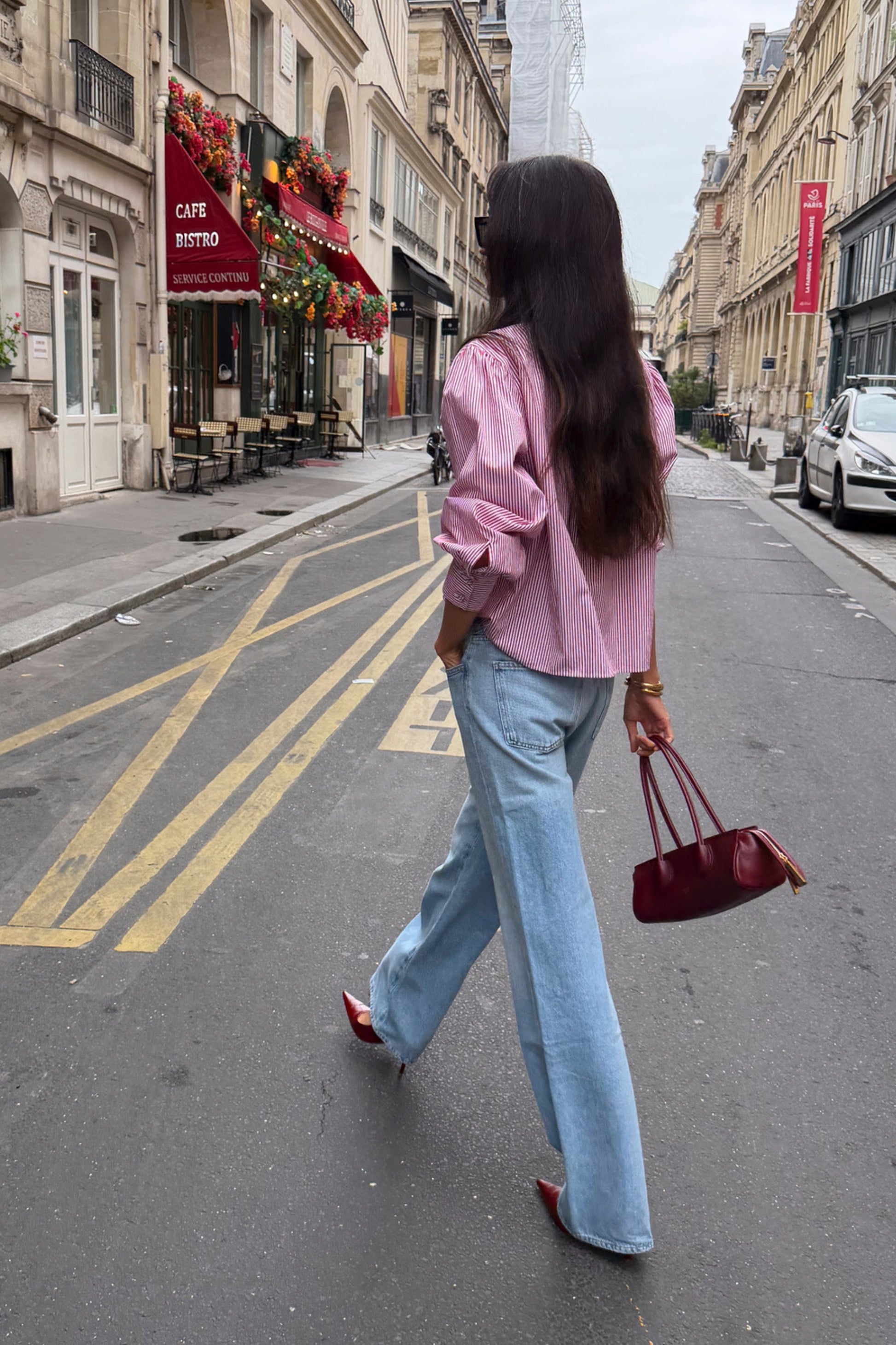 Bluse Lina in Weiß/Rouge Ladneri