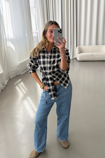 Bluse Vita in Black Check Ladneri