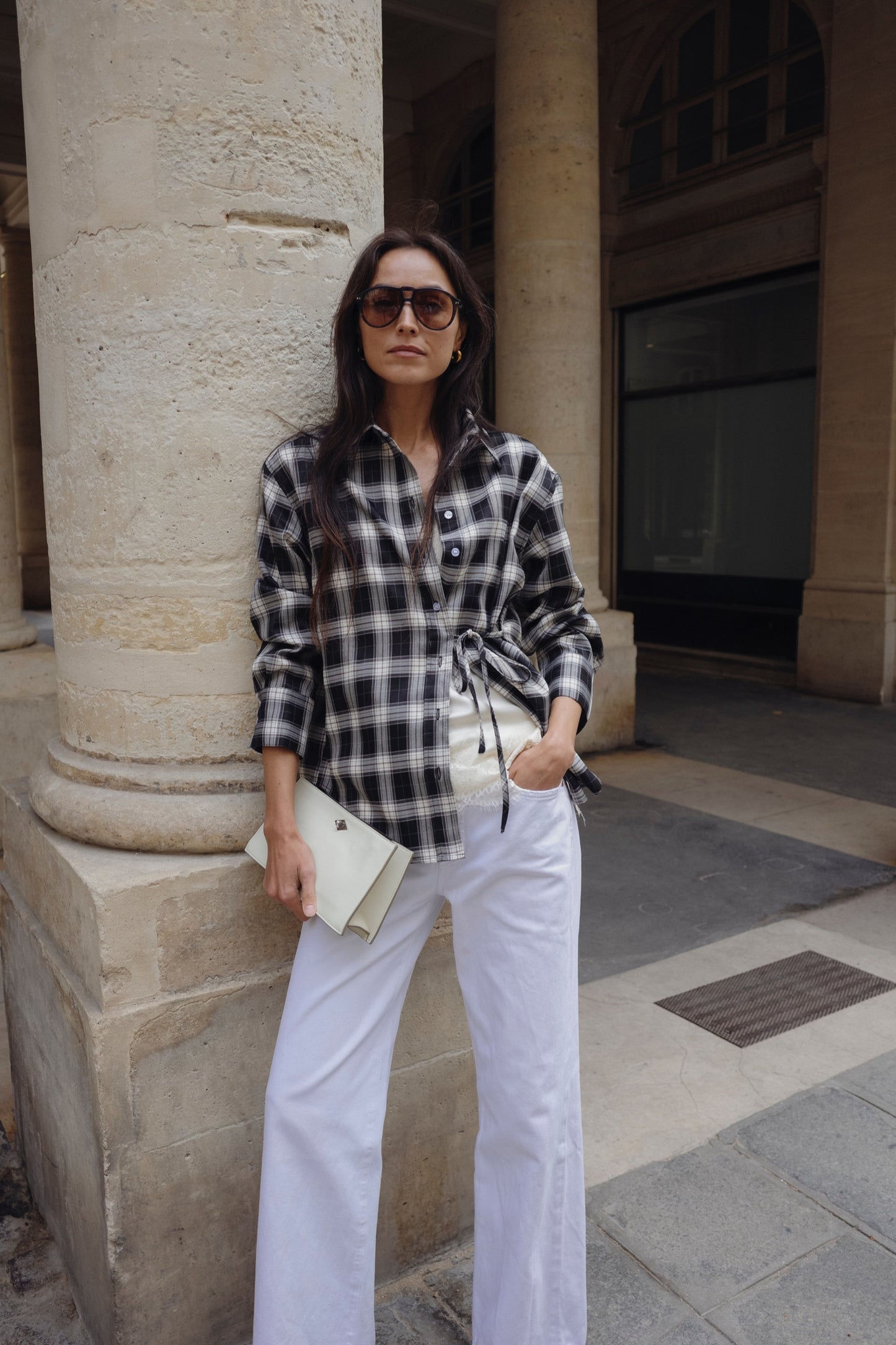 Bluse Vita in Black Check Ladneri