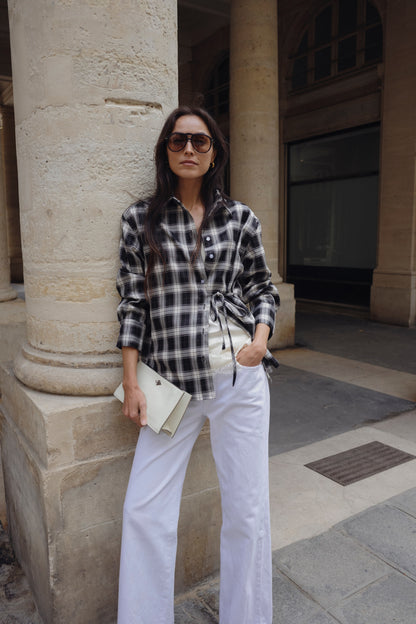 Bluse Vita in Black Check Ladneri