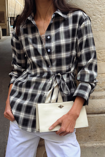 Bluse Vita in Black Check Ladneri