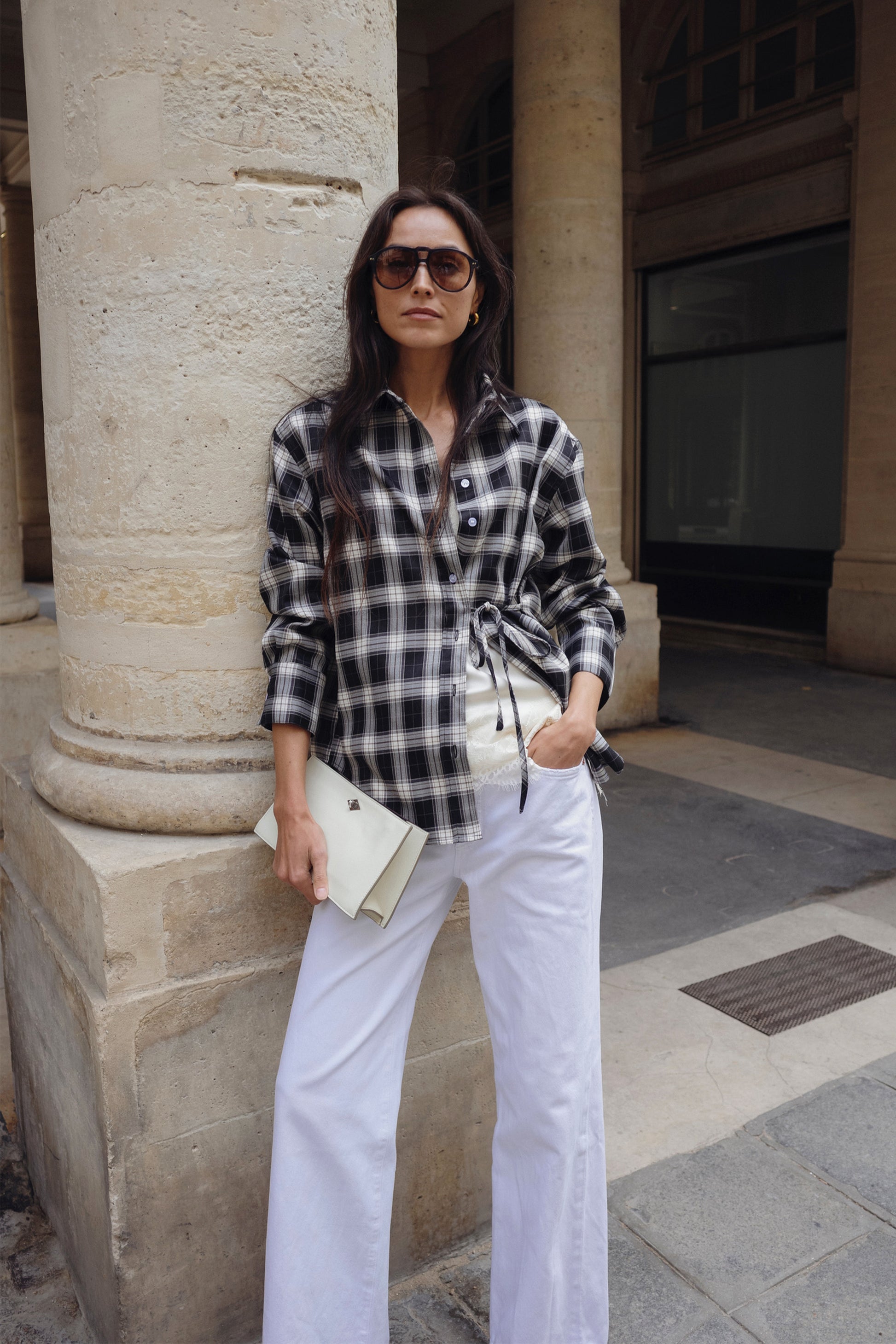 Bluse Vita in Black Check Ladneri