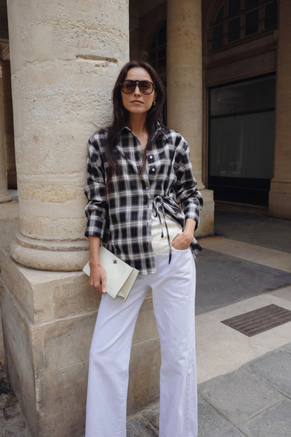 Bluse Vita in Black Check Ladneri