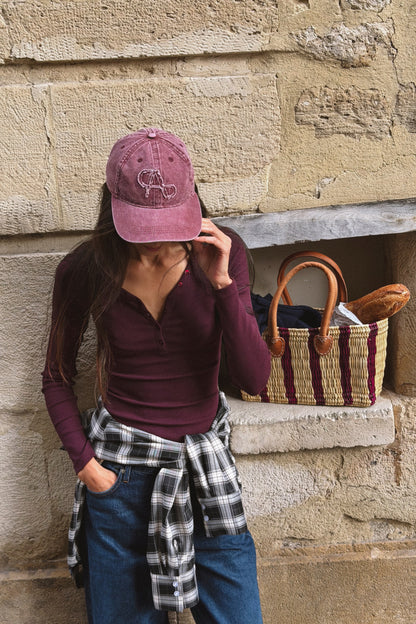 Cap Snake in Washed Bordeaux Ladneri