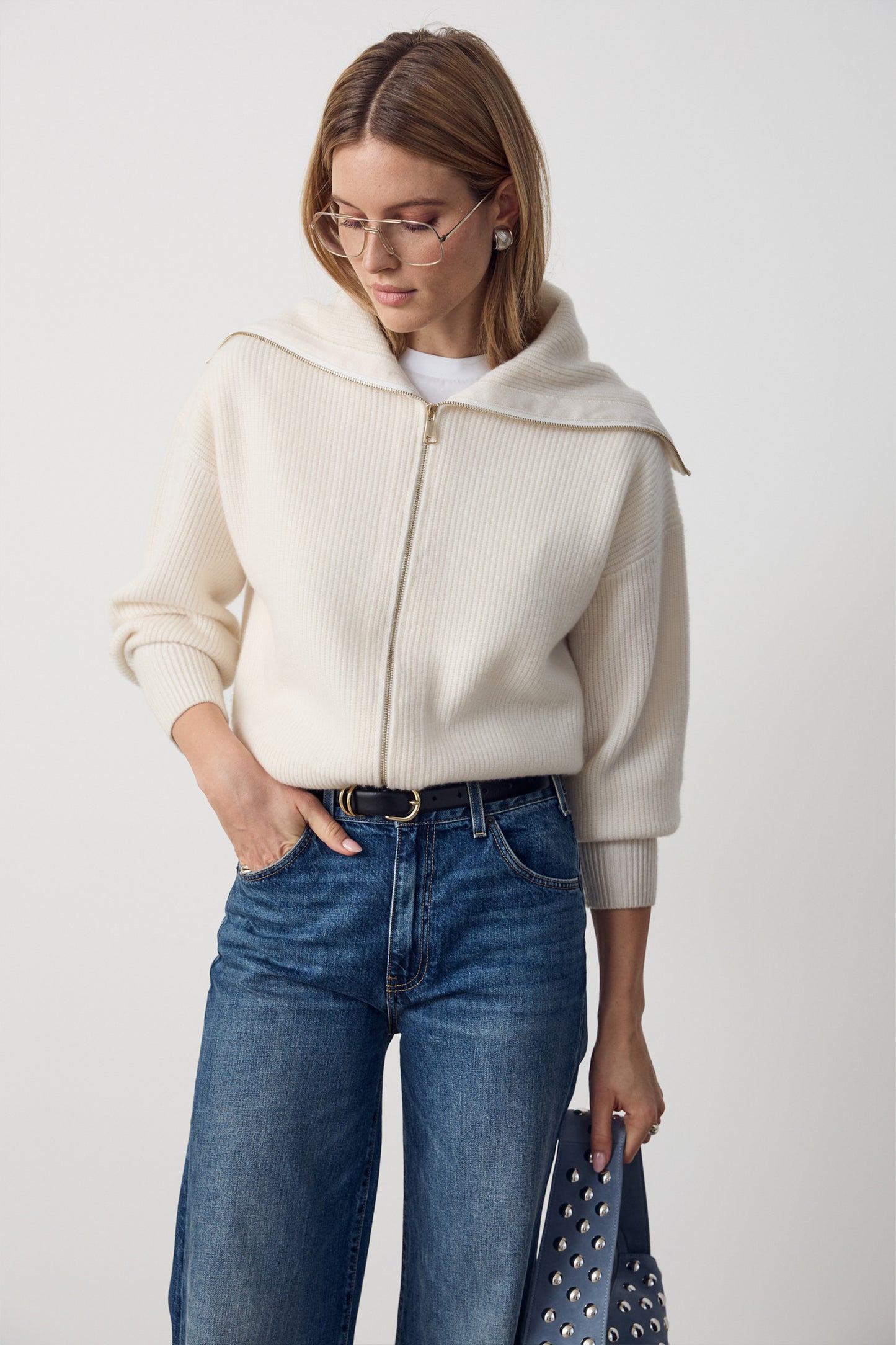 Cardigan Amelie in Ivory Ladneri