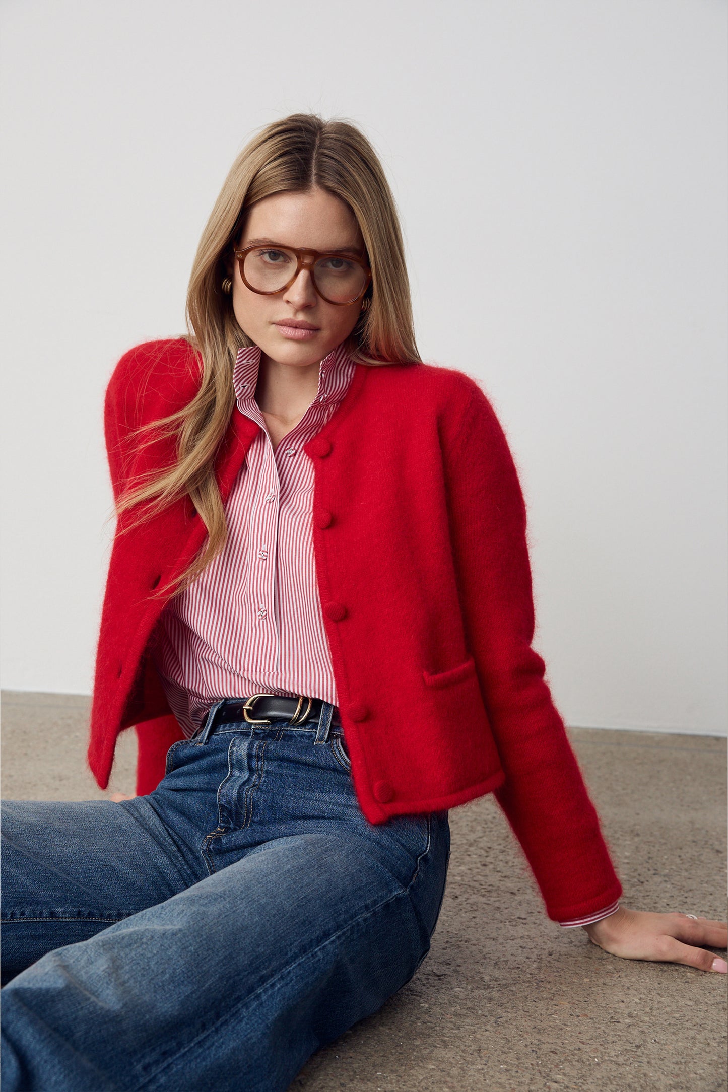 Cardigan Frame in Cranberry Ladneri