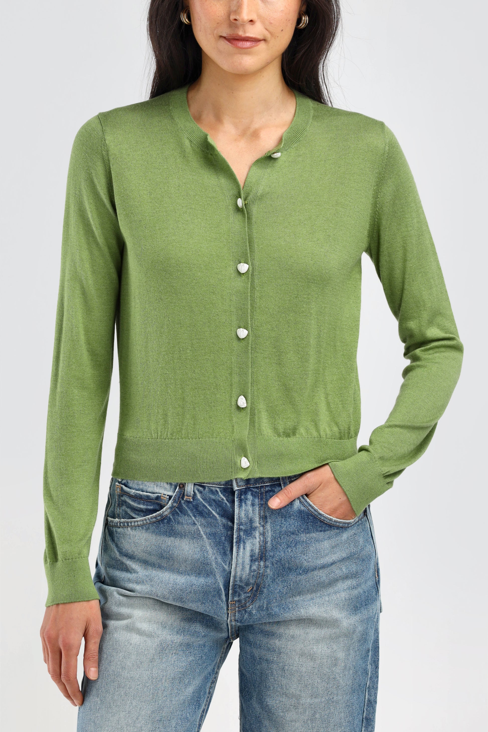 Gigi Cardigan in Bright Green – Ladneri