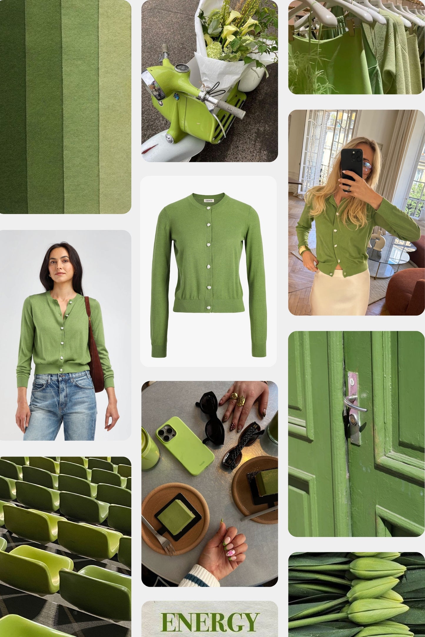 Gigi Cardigan in Bright Green – Ladneri 