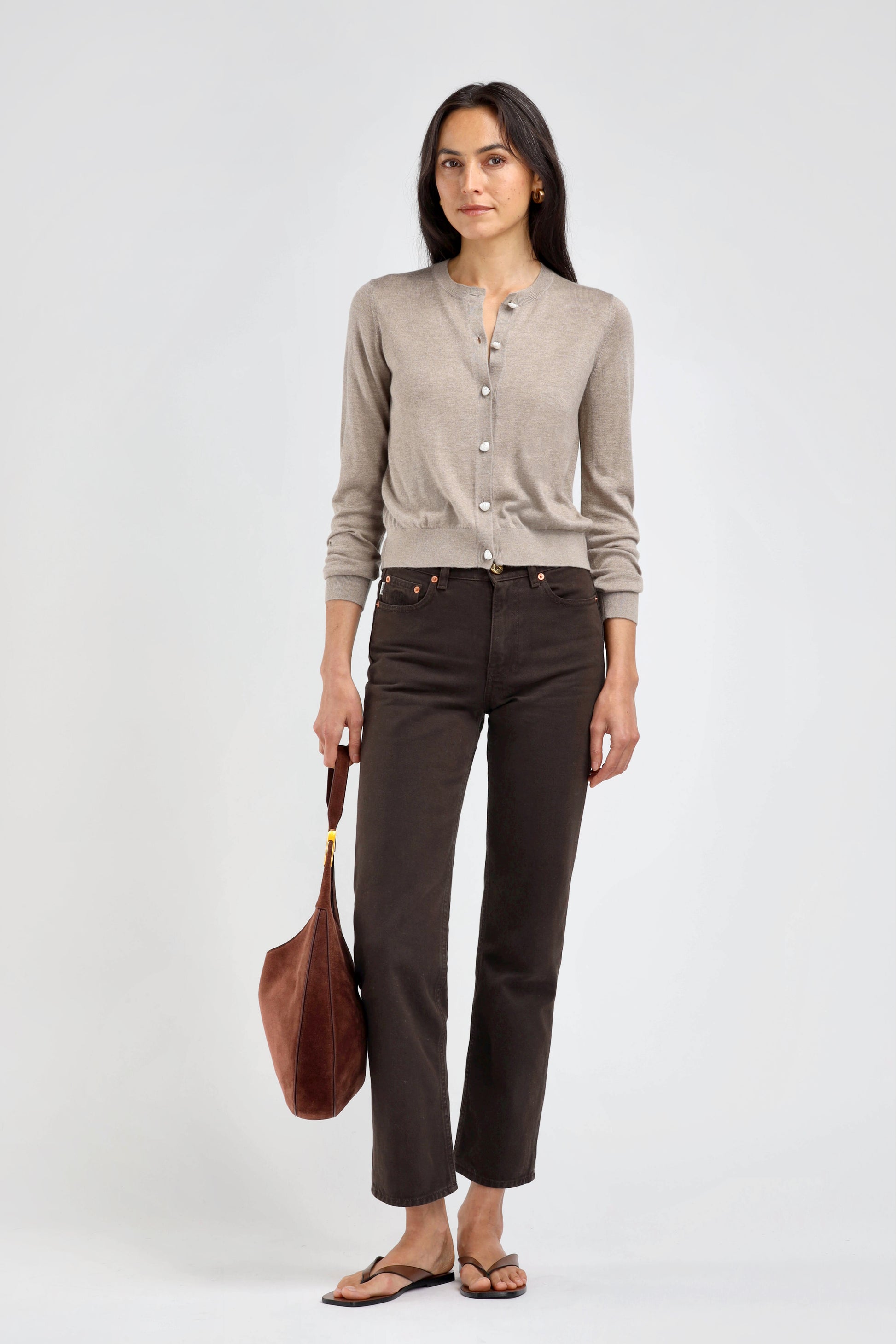 Gigi Cardigan in Taupe – Ladneri 