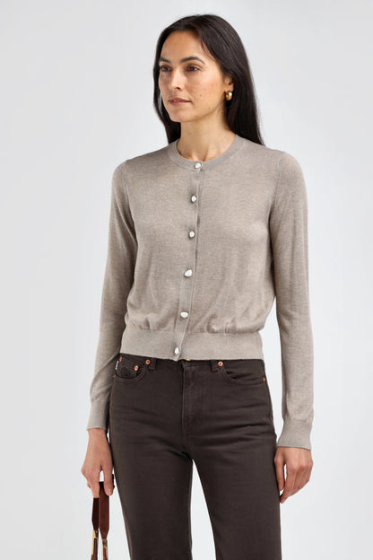Gigi Cardigan in Taupe – Ladneri 