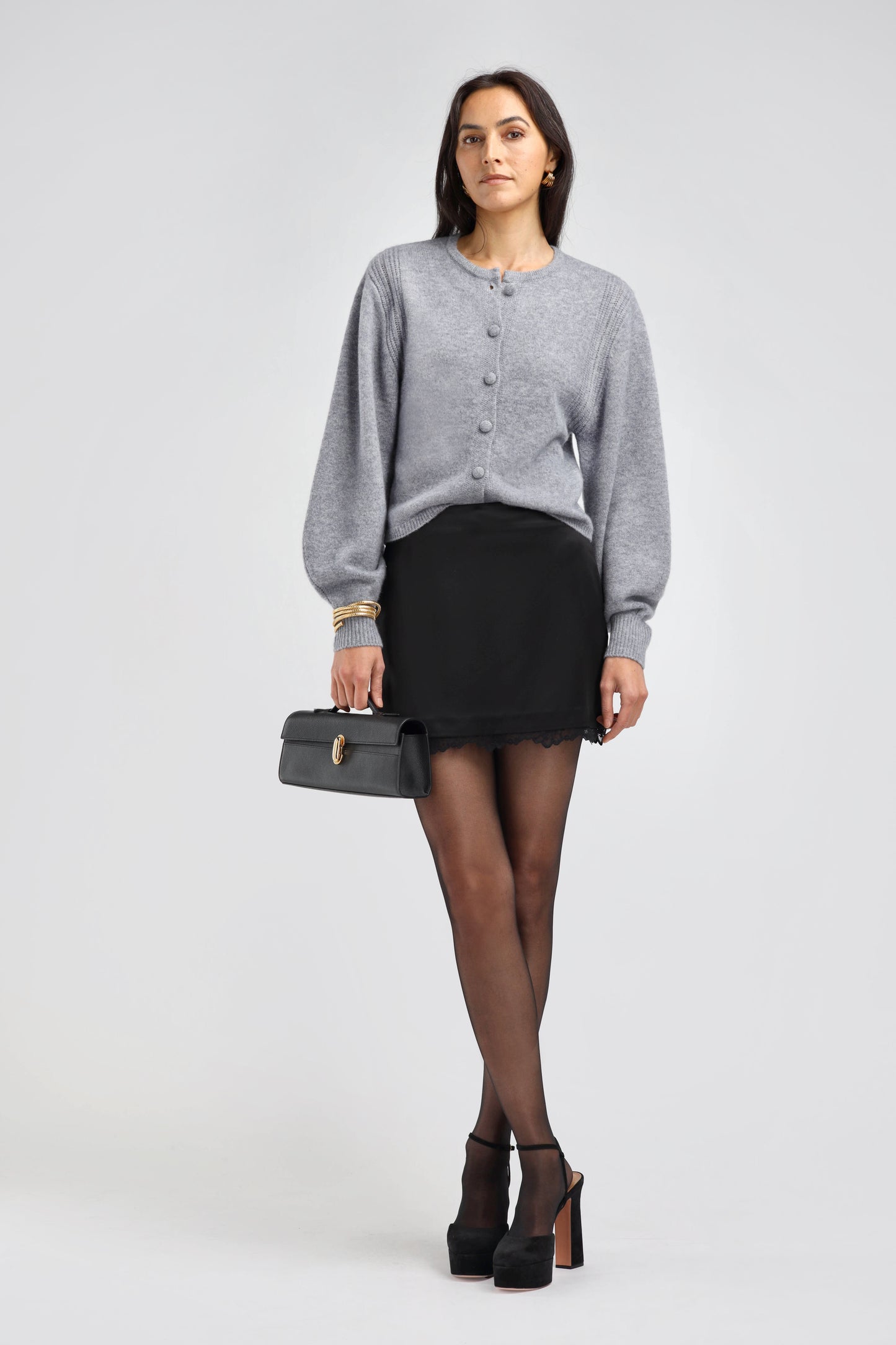 Nala Cardigan in Silver Gray – Ladneri 