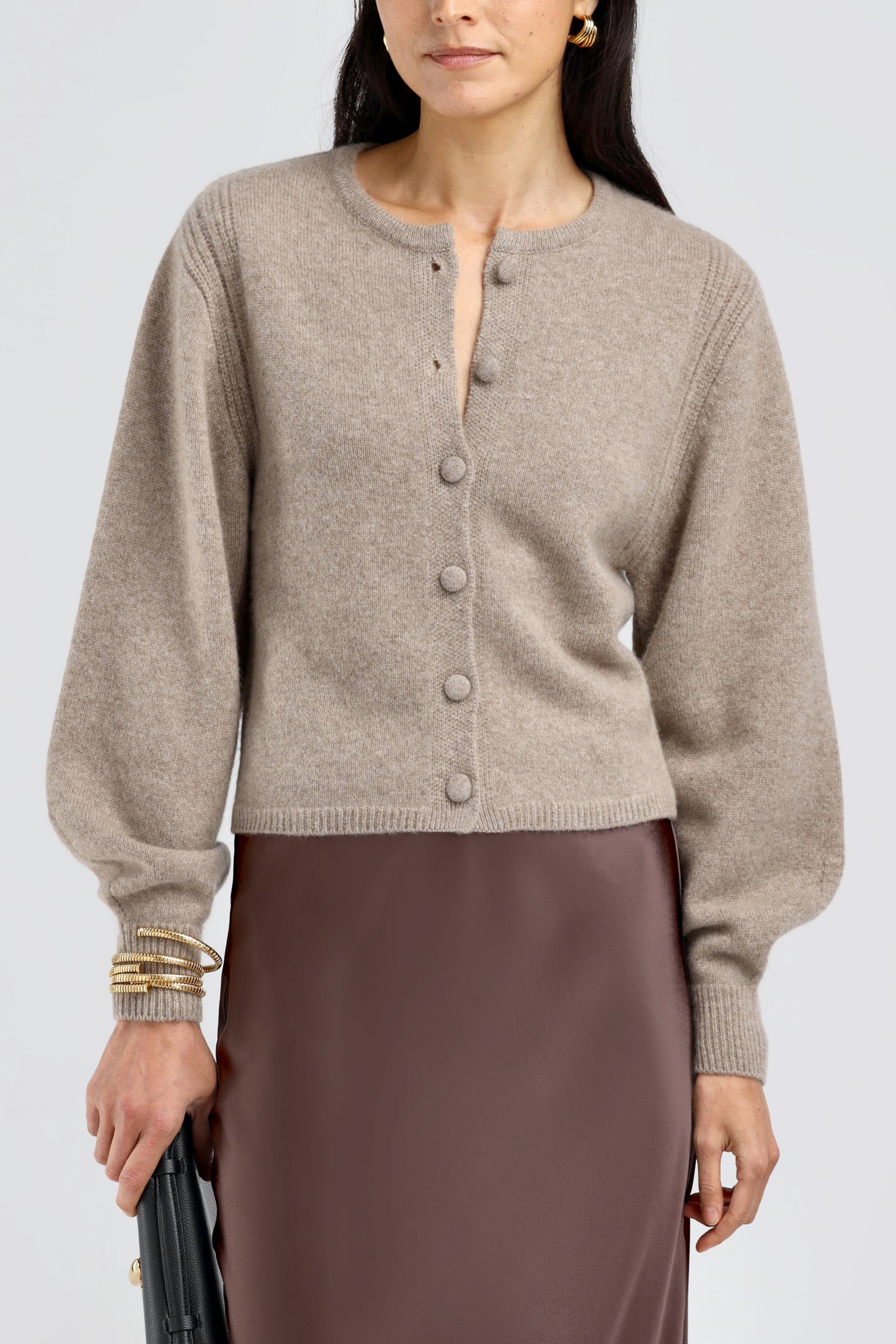 Nala Cardigan in Warm Taupe – Ladneri 