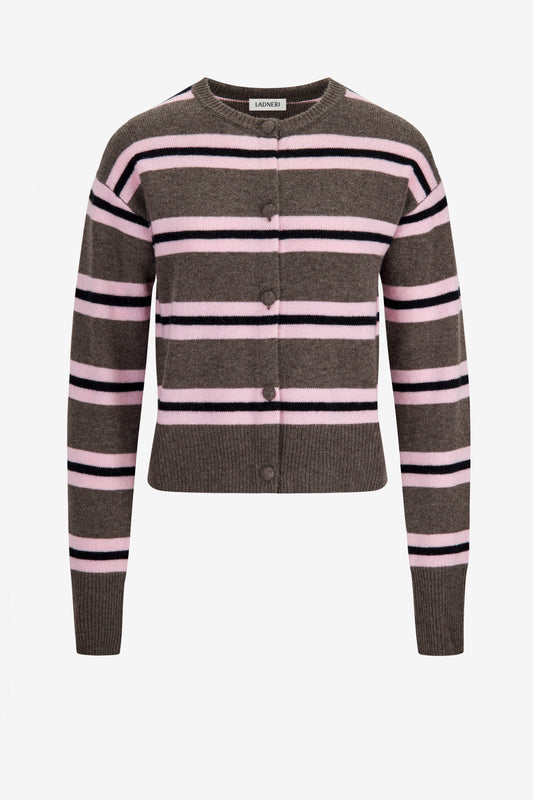 Cardigan Noemi in Pink Striped Ladneri