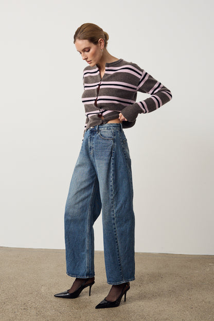 Cardigan Noemi in Pink Striped Ladneri