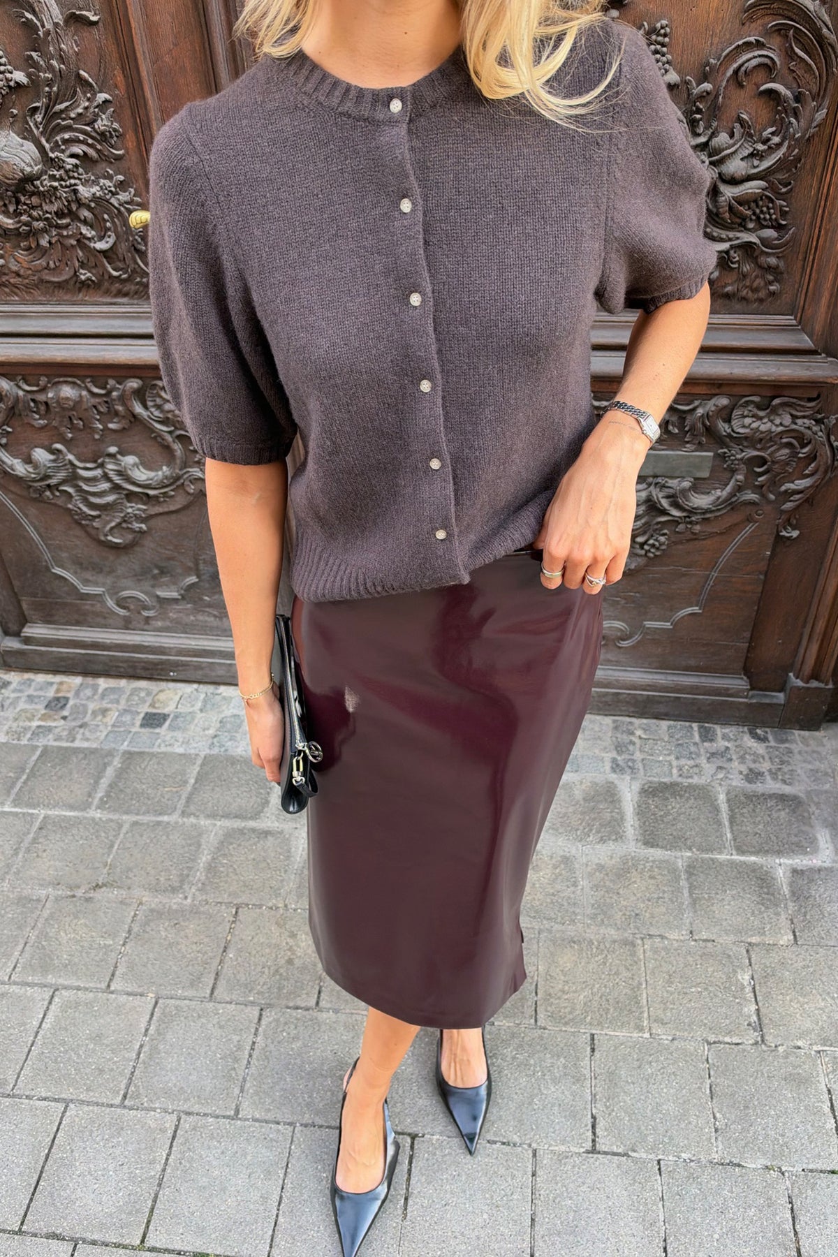 Cardigan Poupette in Cacao Noir Ladneri