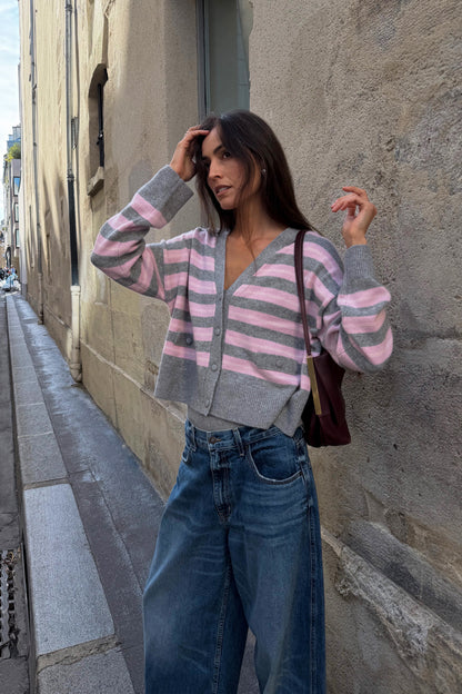 Cardigan Ramatuelle in Pink Striped Ladneri