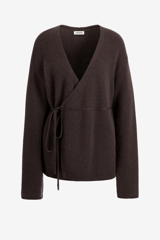 Cardigan Velluto in Cacao Noir Ladneri