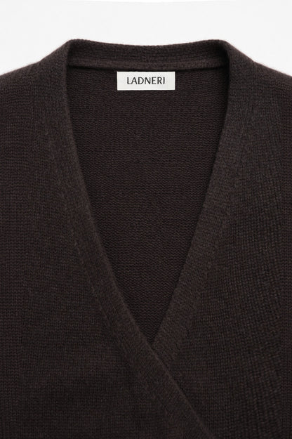 Cardigan Velluto in Cacao Noir Ladneri