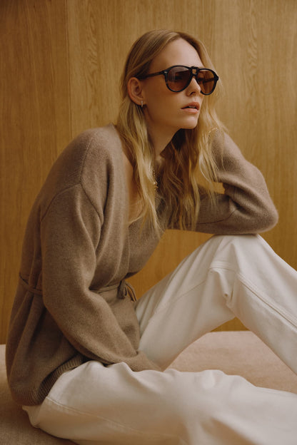 Cardigan Velluto in Golden Oat Ladneri