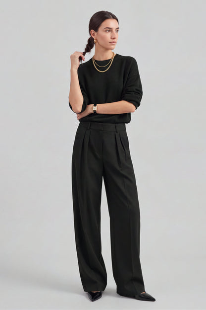 Hose Gallery in Schwarz Ladneri – Model ist 1,78 m groß und trägt Gr. S