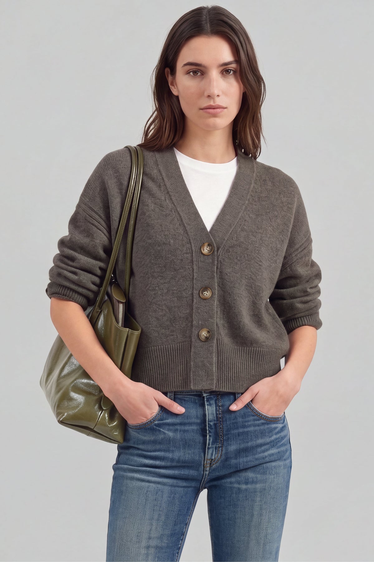 Layering Set in Truffle Ladneri – Model ist 1,78 m groß und trägt Gr. S