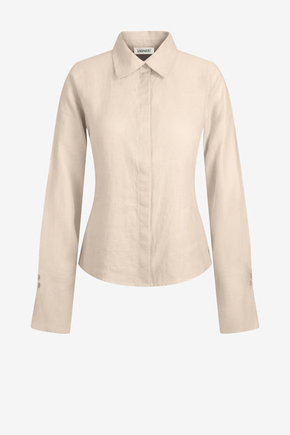 Blusa de lino «Hedi» en color beige de Ladneri