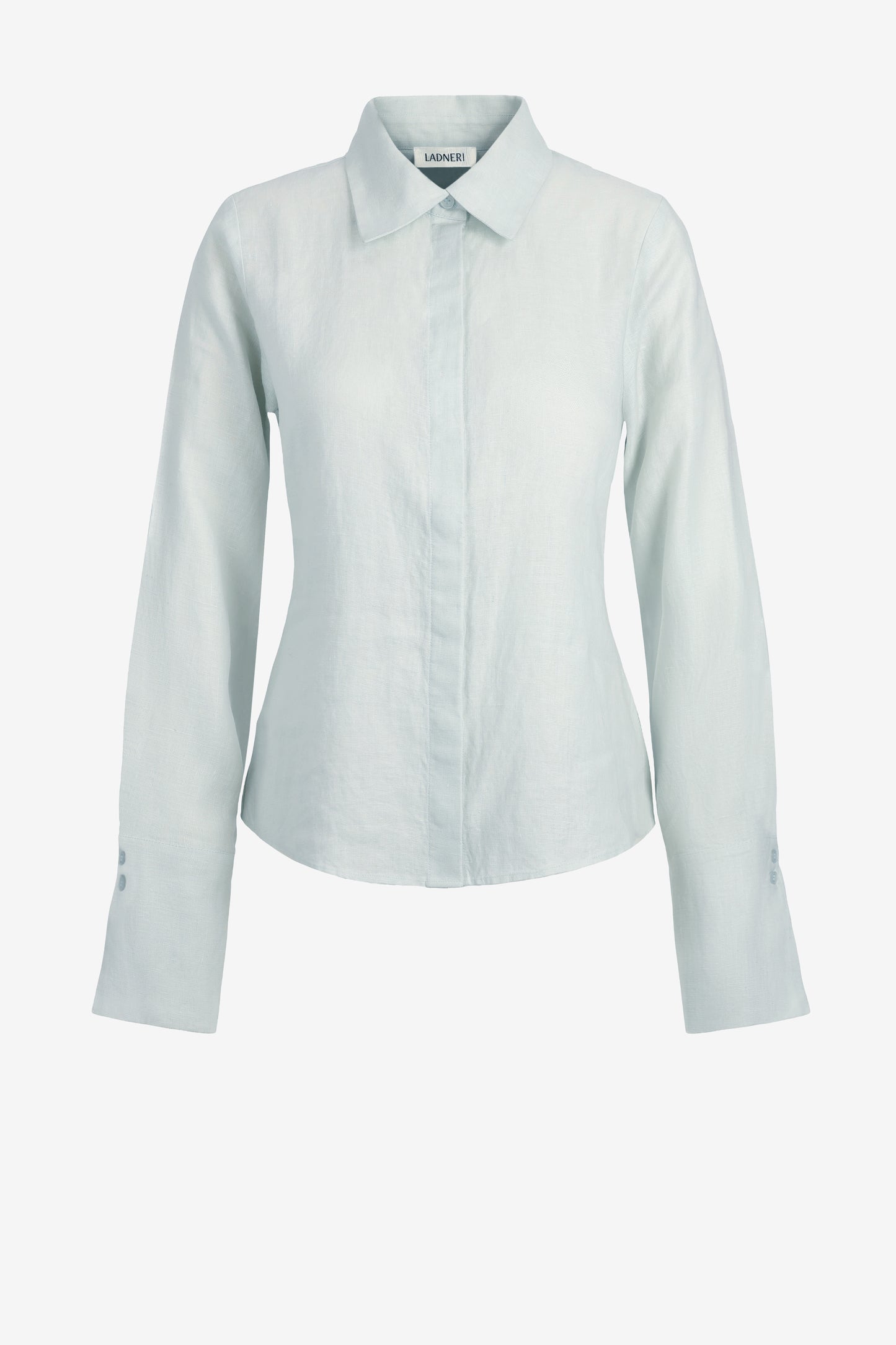 Hedi Linen Blouse in Light Blue Ladneri