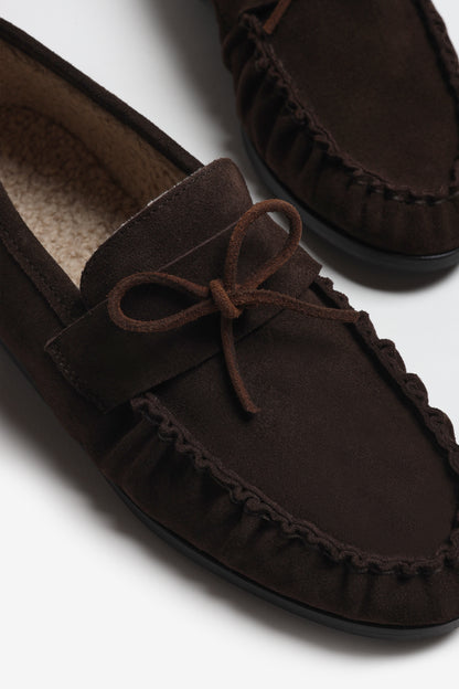 Loafer Luna Teddy in Dunkelbraun Ladneri