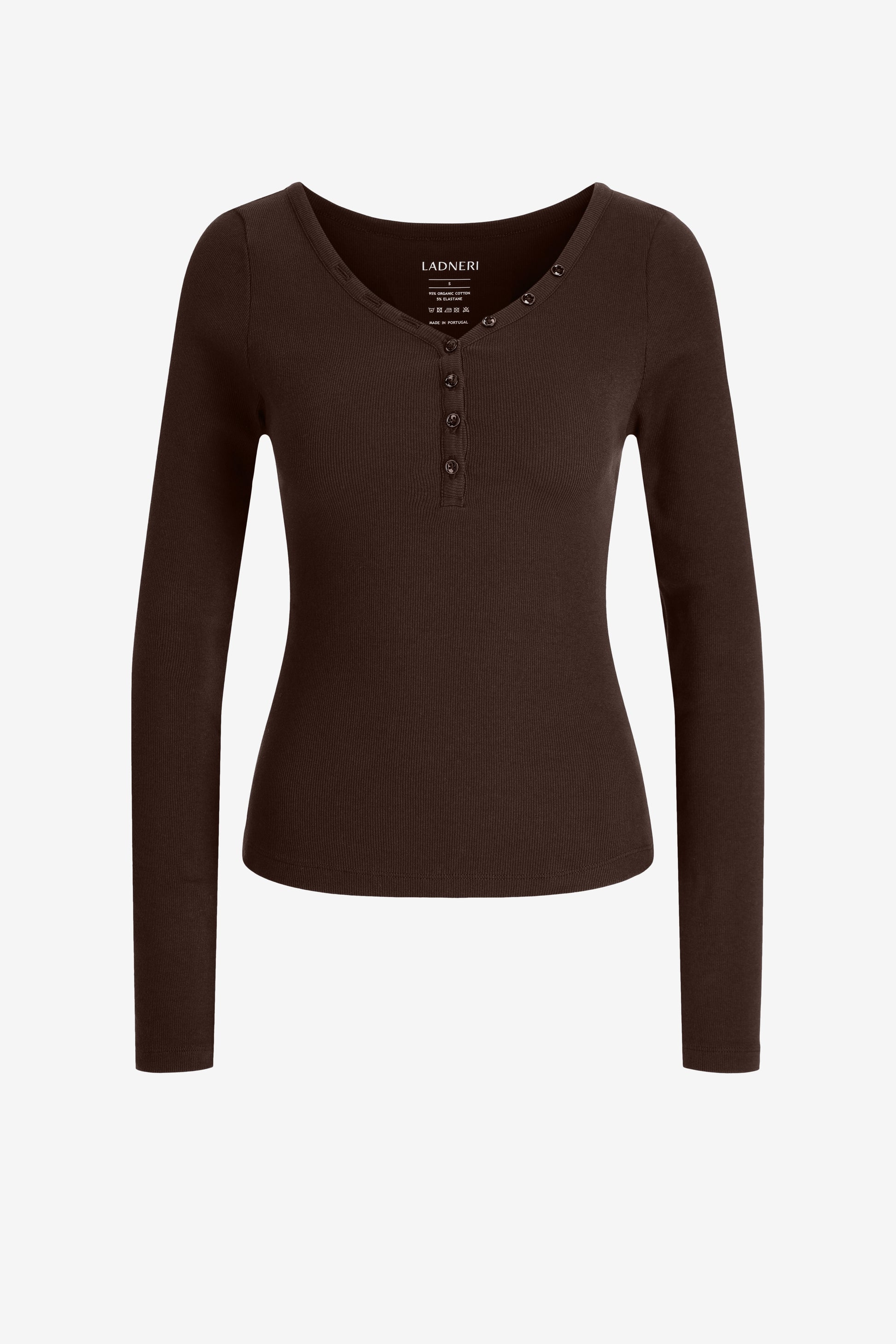 Longsleeve Greta in Dunkelbraun Ladneri