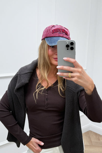Longsleeve Greta in Dunkelbraun Ladneri
