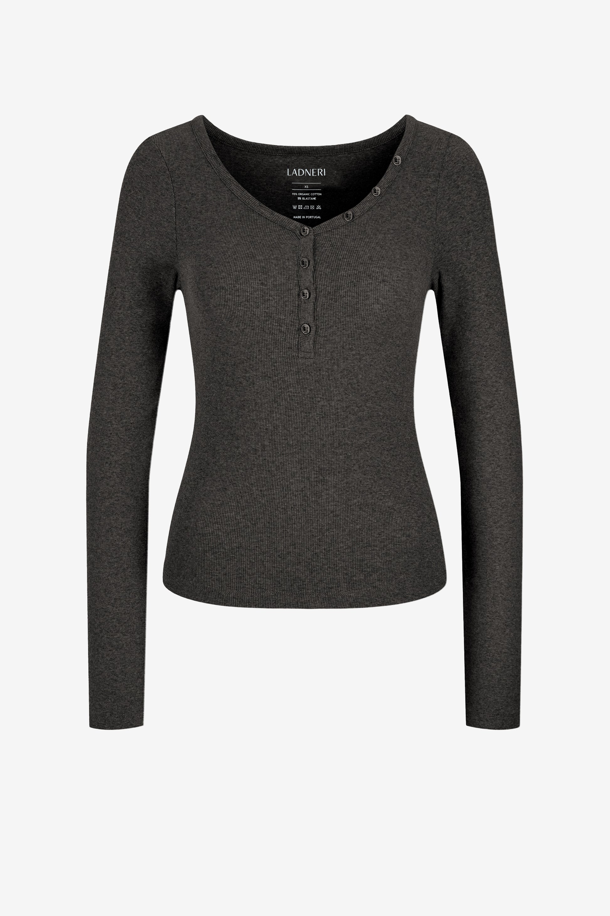 Longsleeve Greta in Graphite Melange Ladneri
