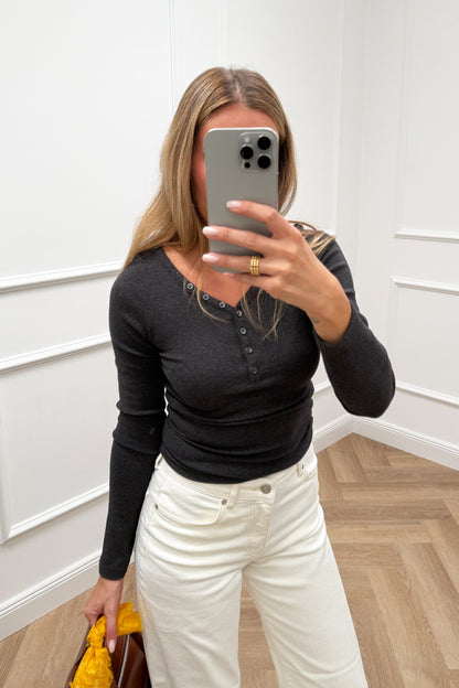 Longsleeve Greta in Graphite Melange Ladneri