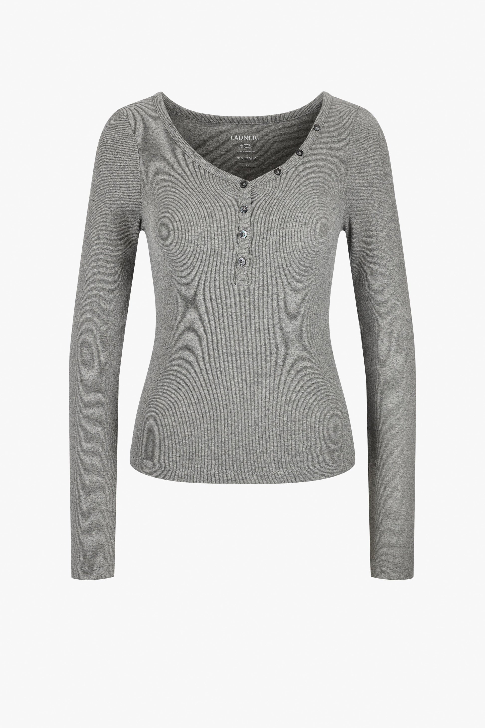 Longsleeve Greta in Grau Melange Ladneri