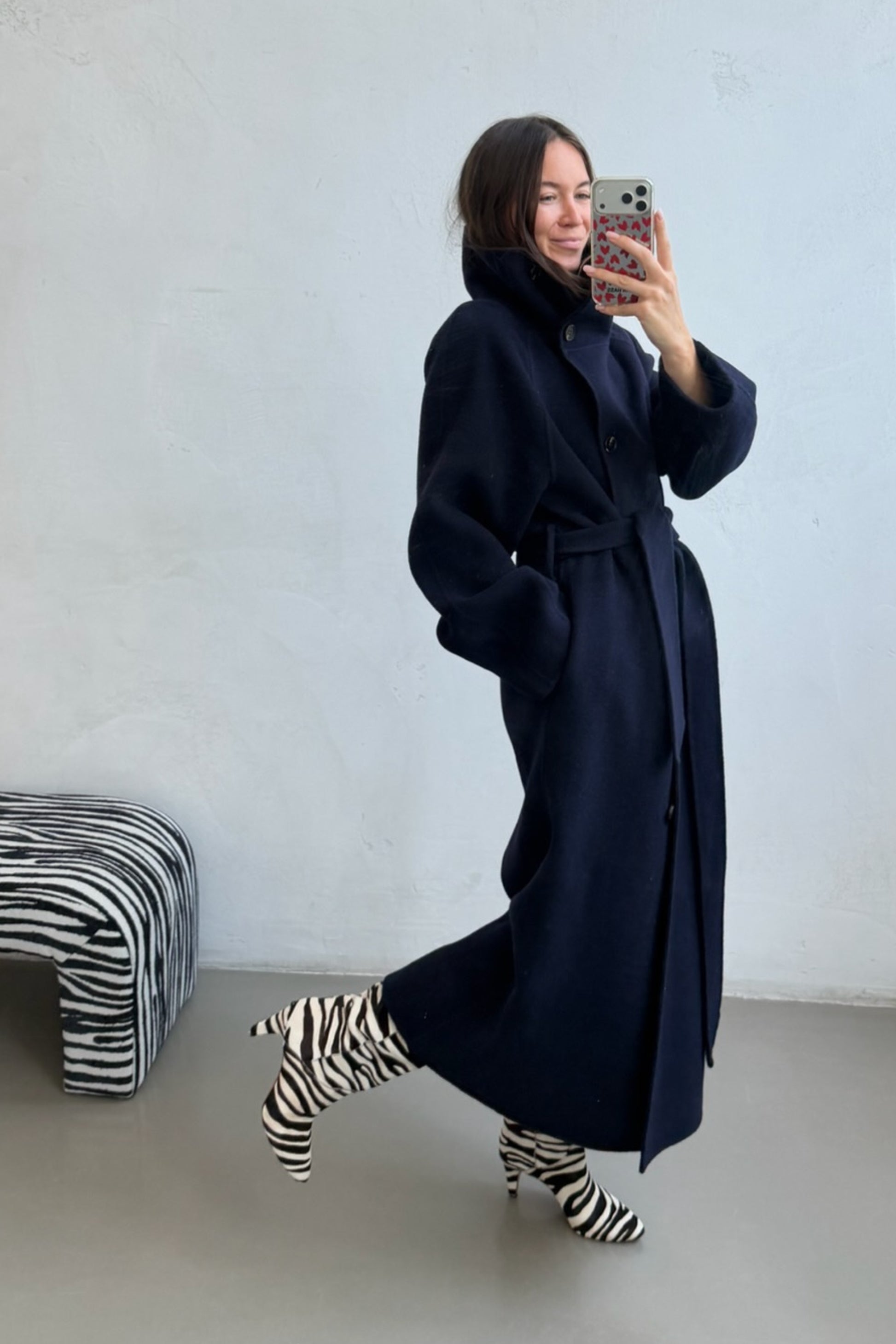 Mantel Viola in Navy Ladneri