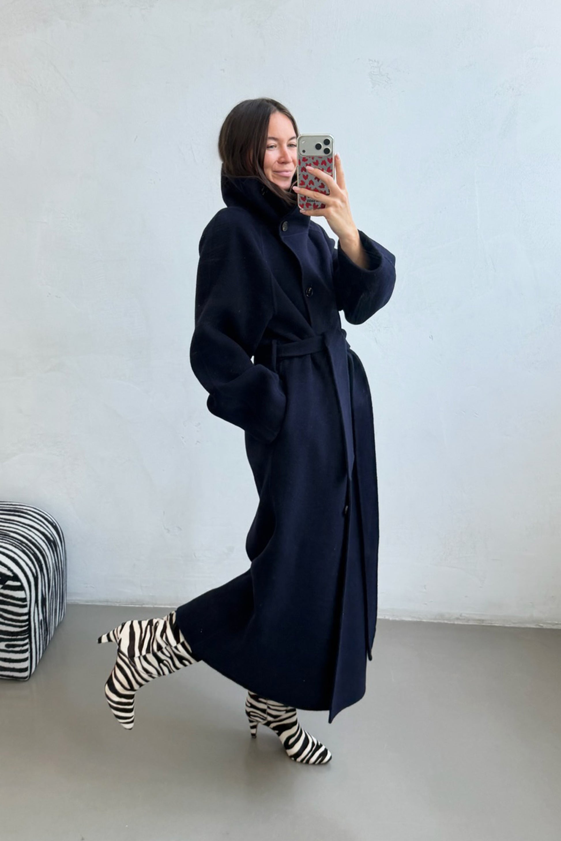Mantel Viola in Navy Ladneri