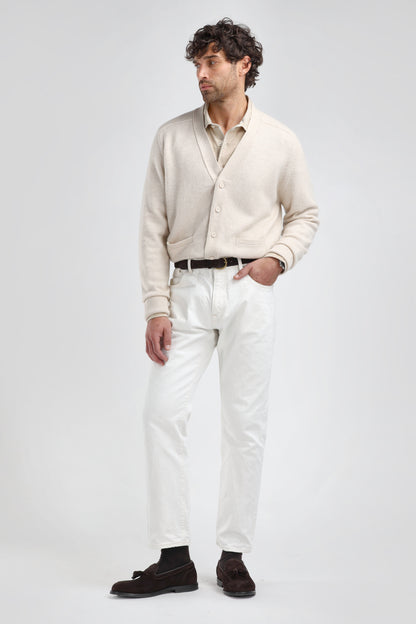 Cardigan Jimmy, couleur crème chiné, Ladneri Men - Anita Hass