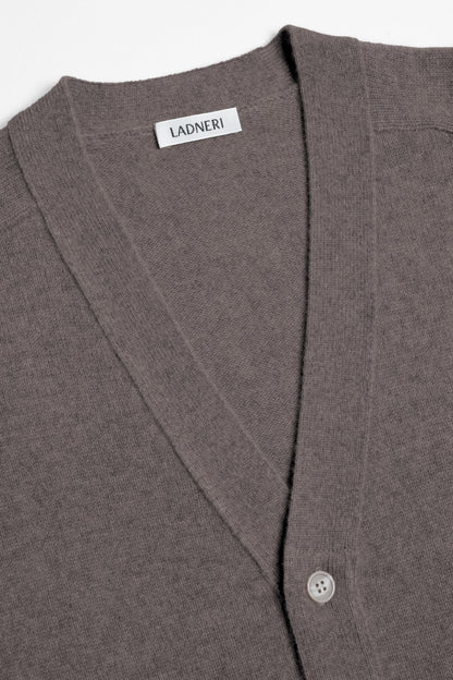 Cardigan Jimmy en marron foncé chiné - Ladneri Men - Anita Hass
