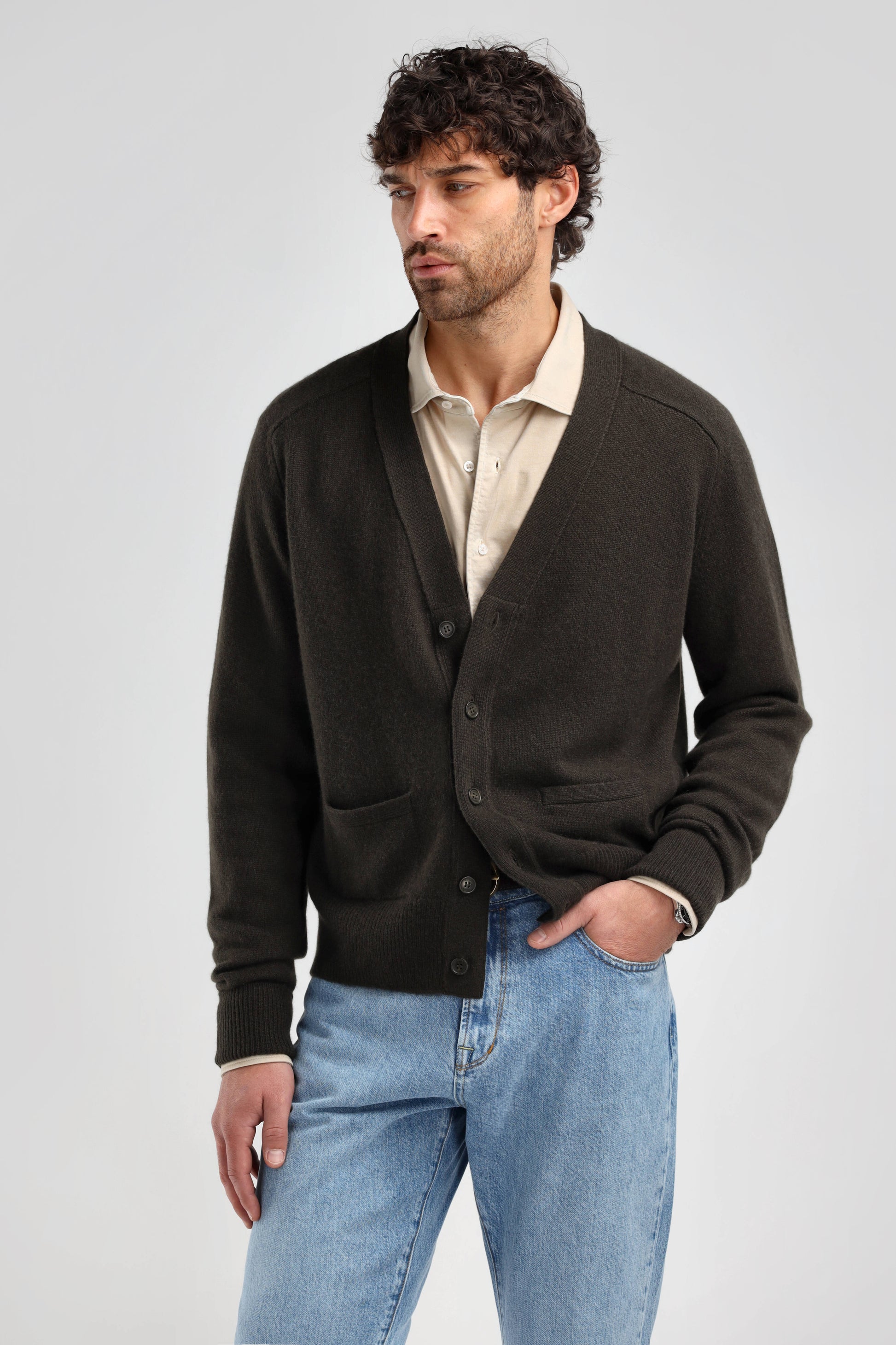 Jimmy Cardigan in Olive, Ladneri Men - Anita Hass