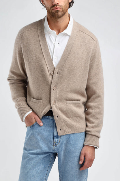 Jimmy Cardigan in Taupe Melange, Ladneri Men - Anita Hass