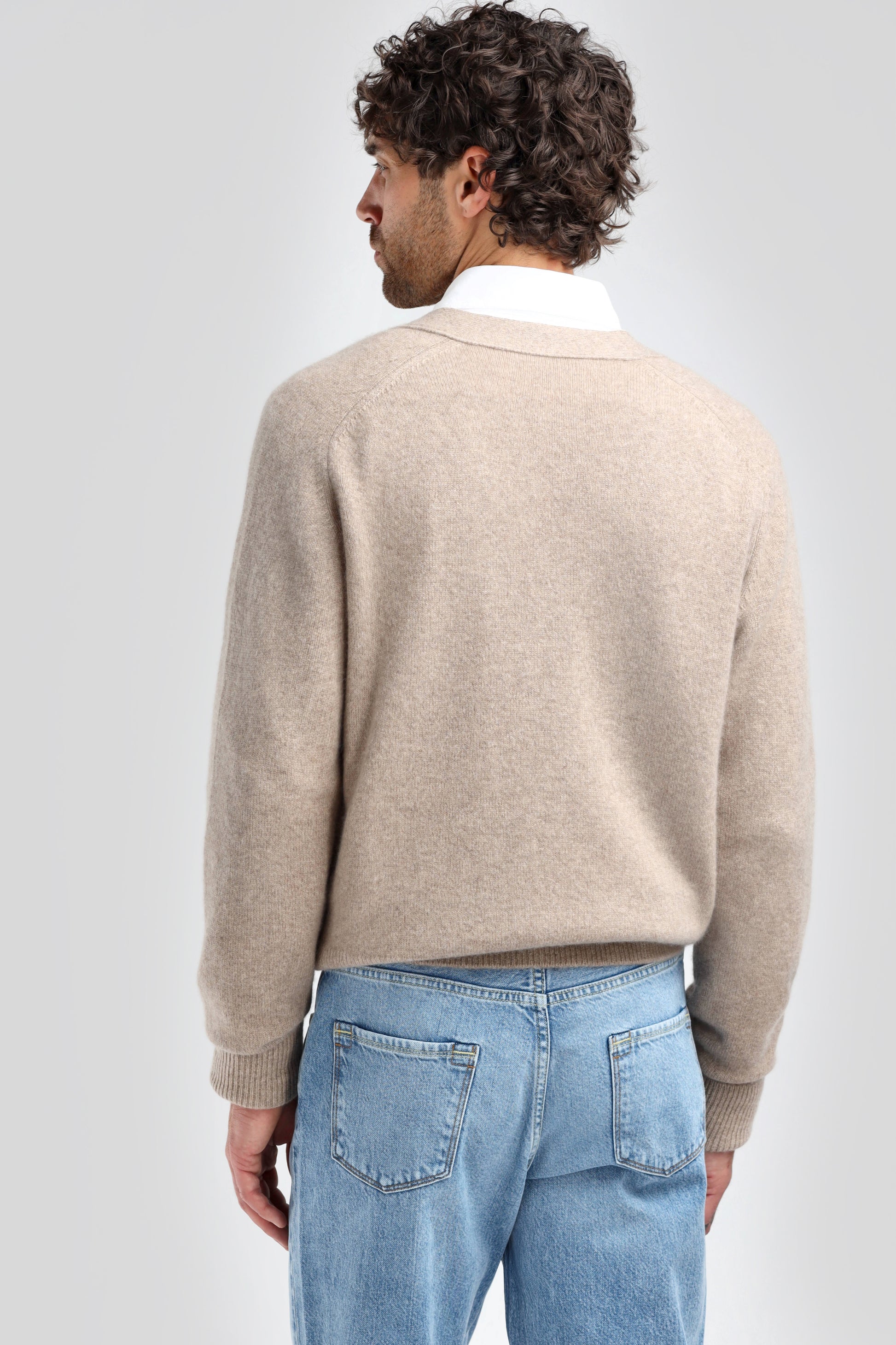 Jimmy Cardigan in Taupe Melange, Ladneri Men - Anita Hass
