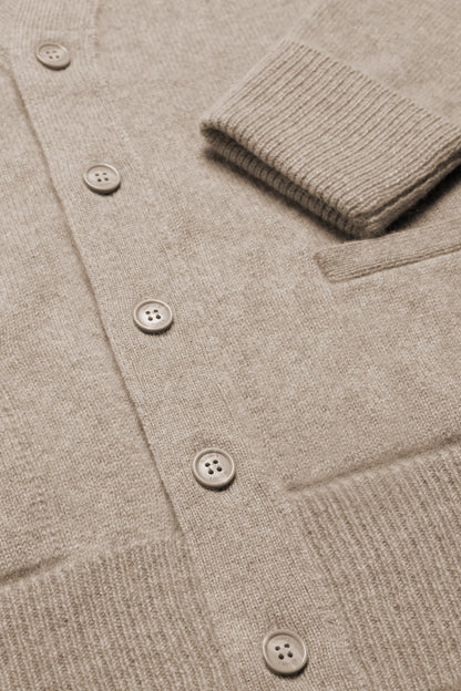 Jimmy Cardigan in Taupe Melange, Ladneri Men - Anita Hass