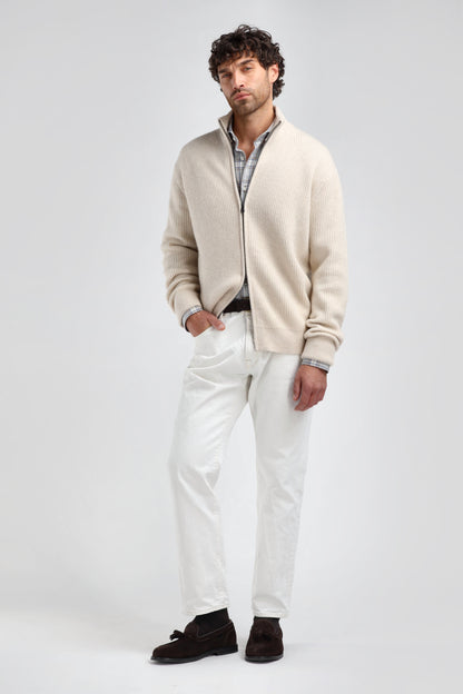Paulie Cardigan in Cream Melange, Ladneri Men - Anita Hass