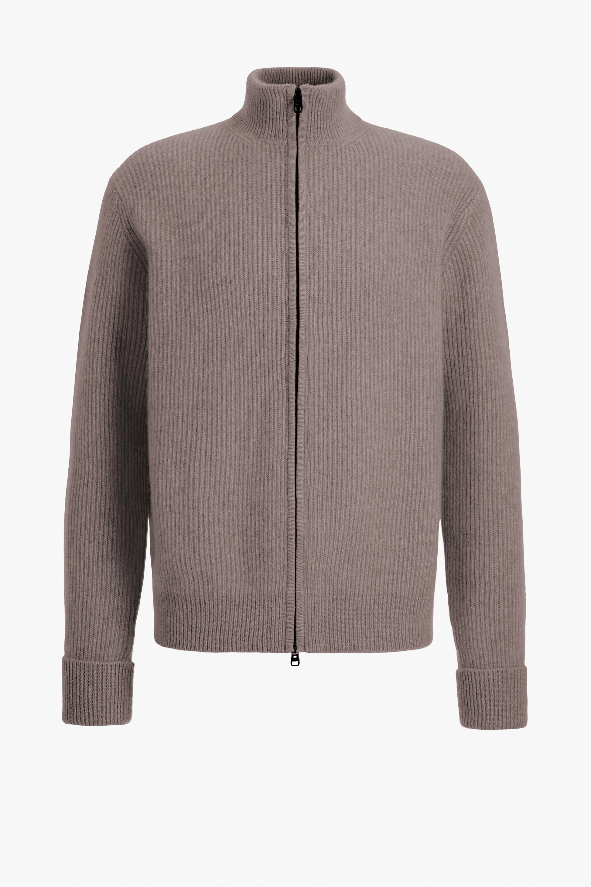 Paulie Cardigan in Dark Brown Melange, Ladneri Men - Anita Hass