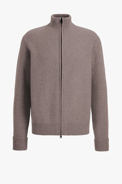 Paulie Cardigan in Dark Brown Melange, Ladneri Men - Anita Hass