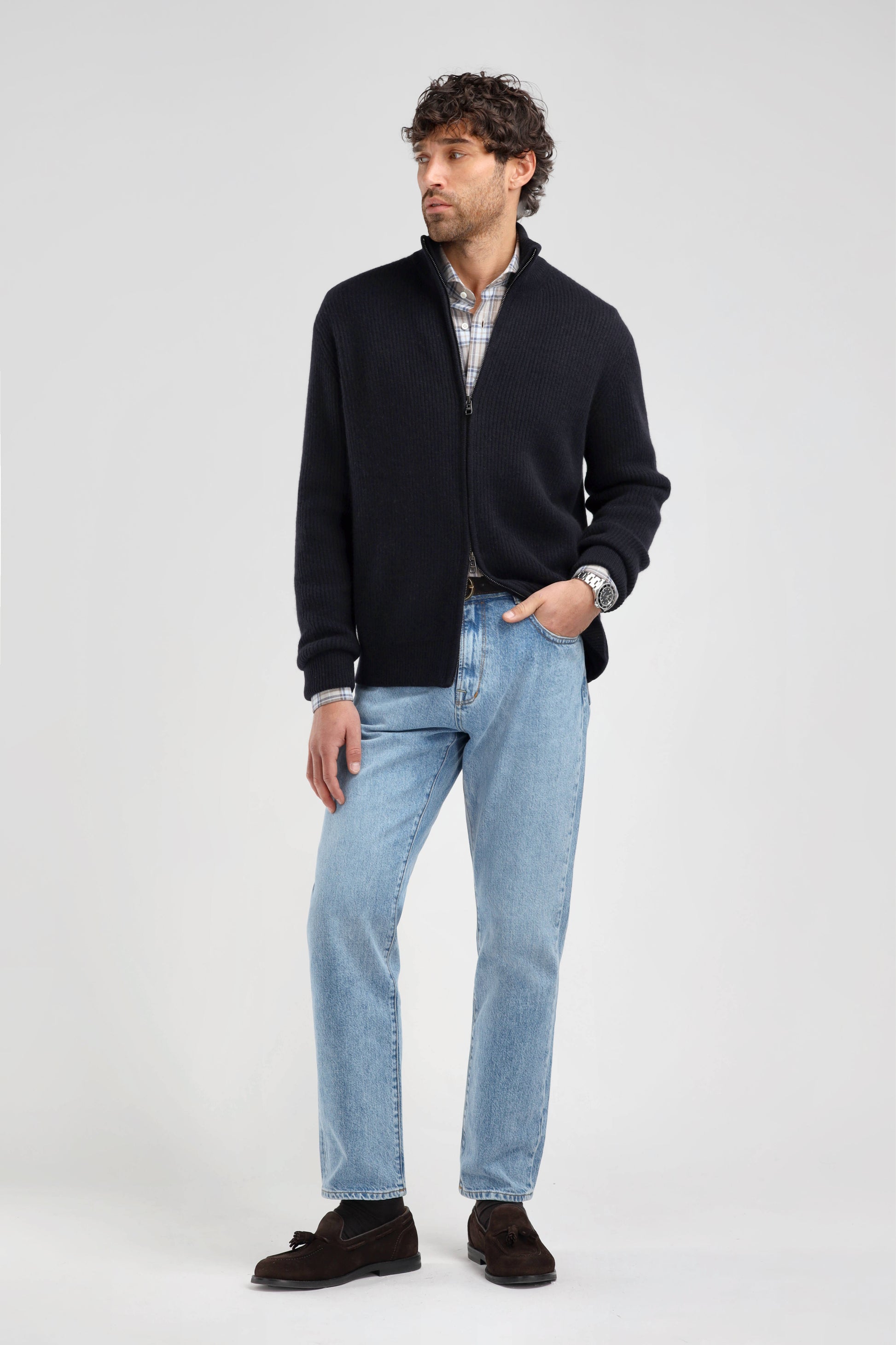 Paulie Cardigan in Navy, Ladneri Men - Anita Hass