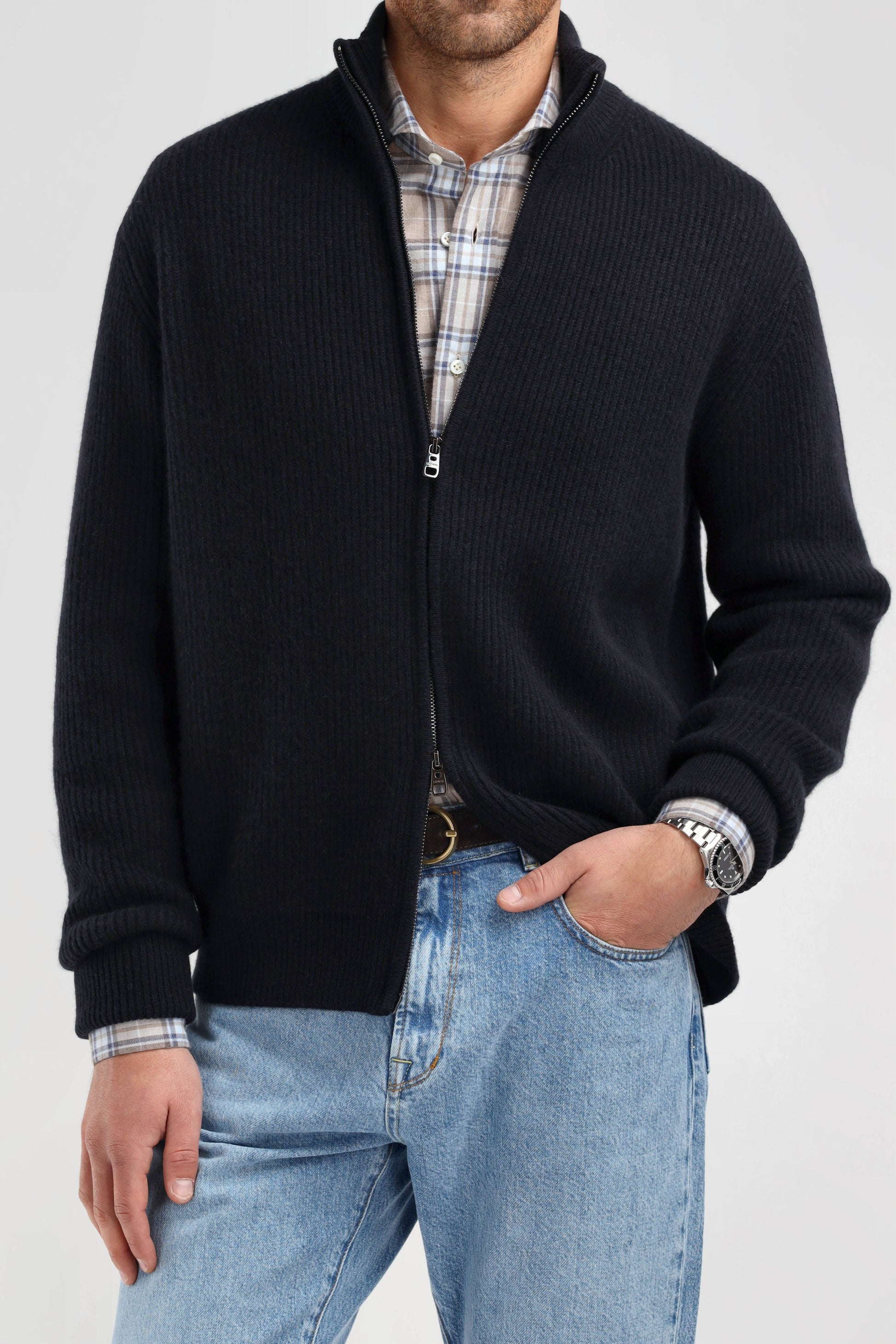 Paulie Cardigan in Navy, Ladneri Men - Anita Hass