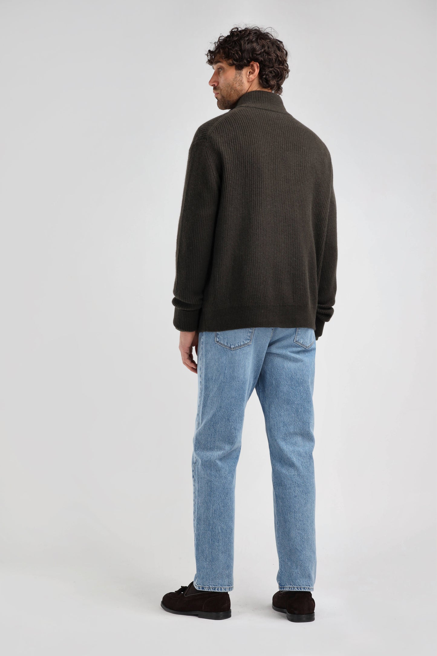 Cardigan Paulie in verde oliva Ladneri Men - Anita Hass