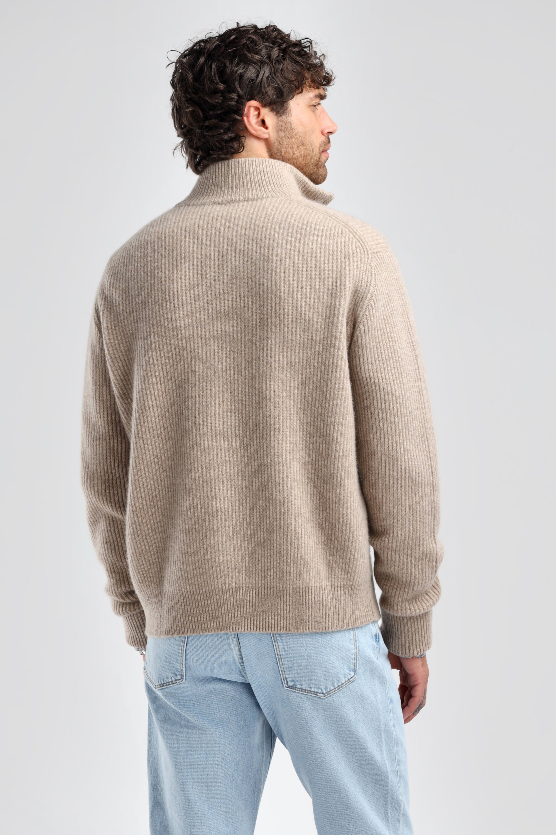 Paulie Cardigan in Taupe Melange, Ladneri Men - Anita Hass