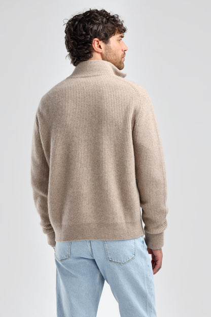 Paulie Cardigan in Taupe Melange, Ladneri Men - Anita Hass